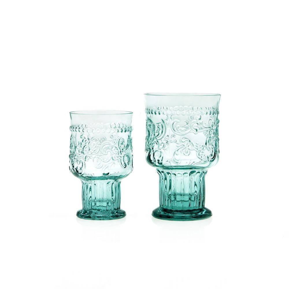 Barvni kozarec za vodo Fleur de Lys 300 ml modra