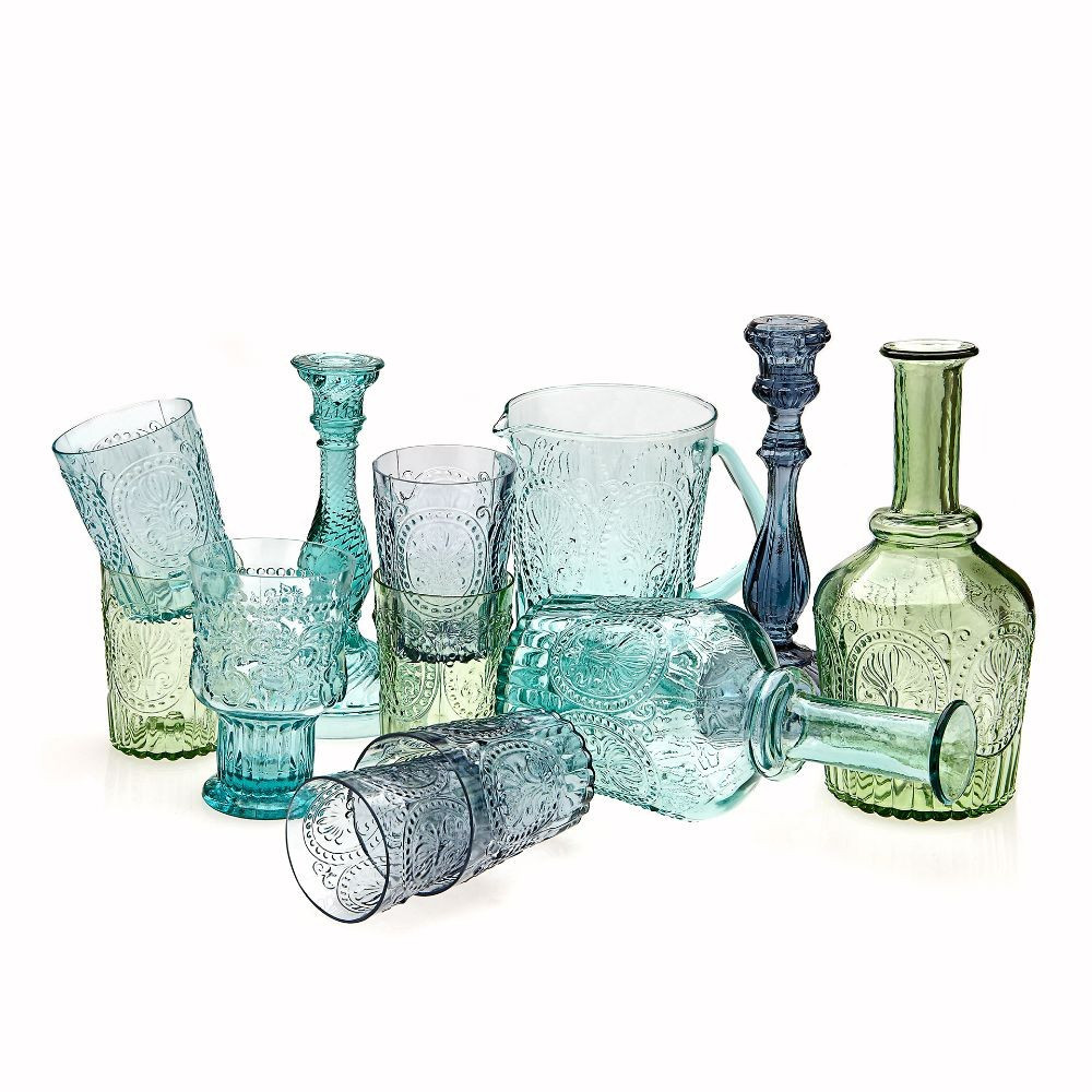 Barvni kozarec za vodo Fleur de Lys 300 ml modra