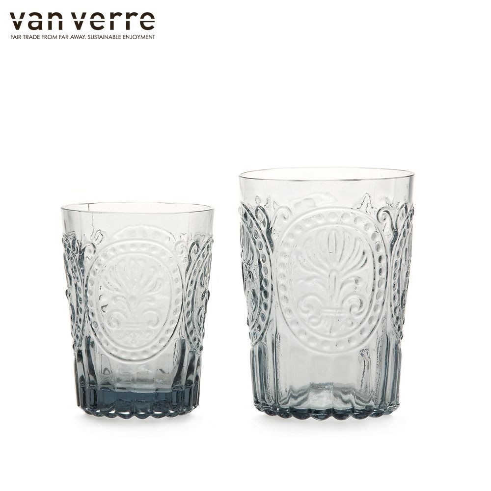 Barvni kozarec za vodo Fleur de Lys 300ml siva