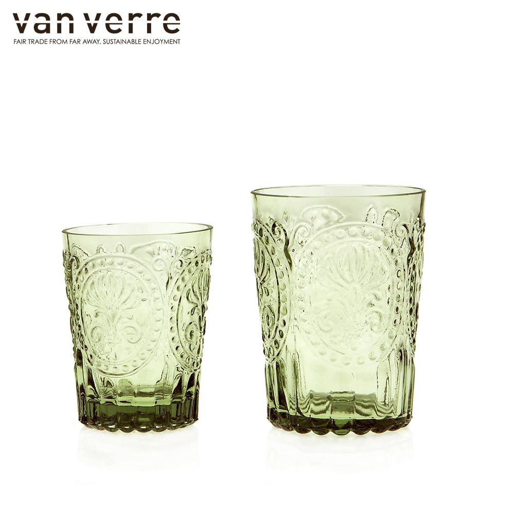 Barvni kozarec za vodo Fleur de Lys 300ml zelena