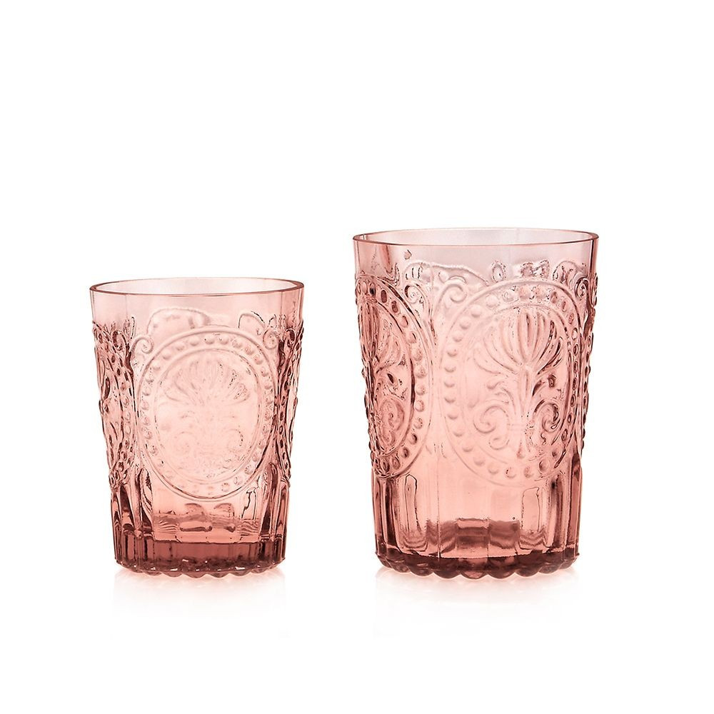 Barvni kozarec goblet Fleur de Lys 300ml roza