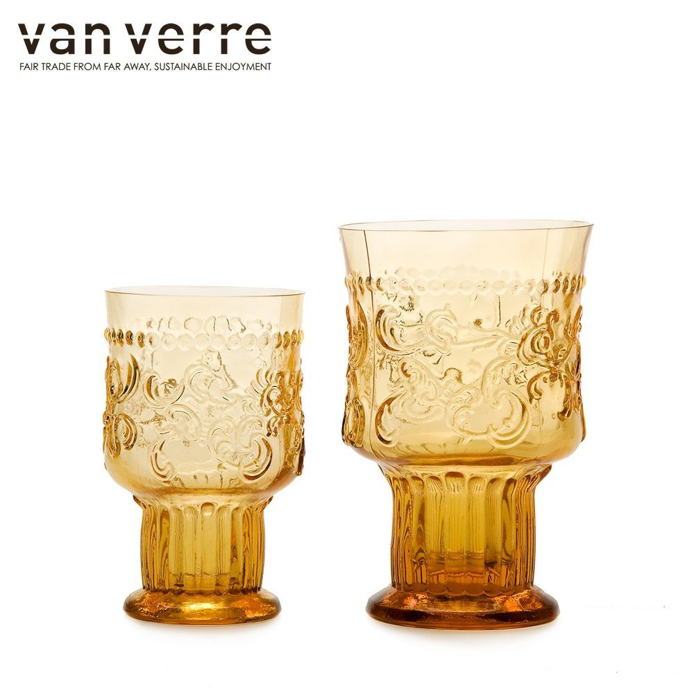 Barvni kozarec goblet Fleur de Lys 300ml rumena